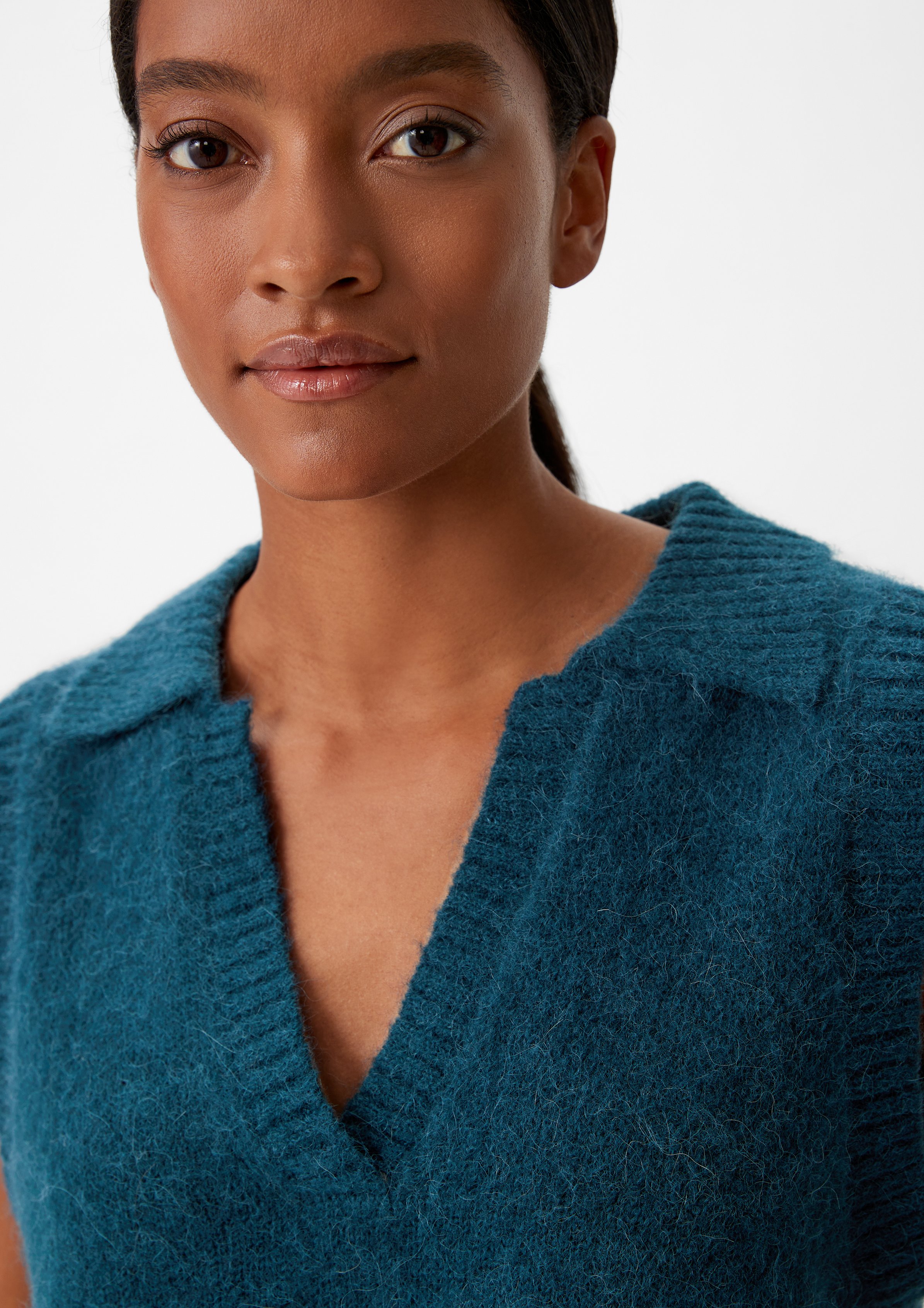 Strickpullunder aus Alpakamix - dunkles türkis