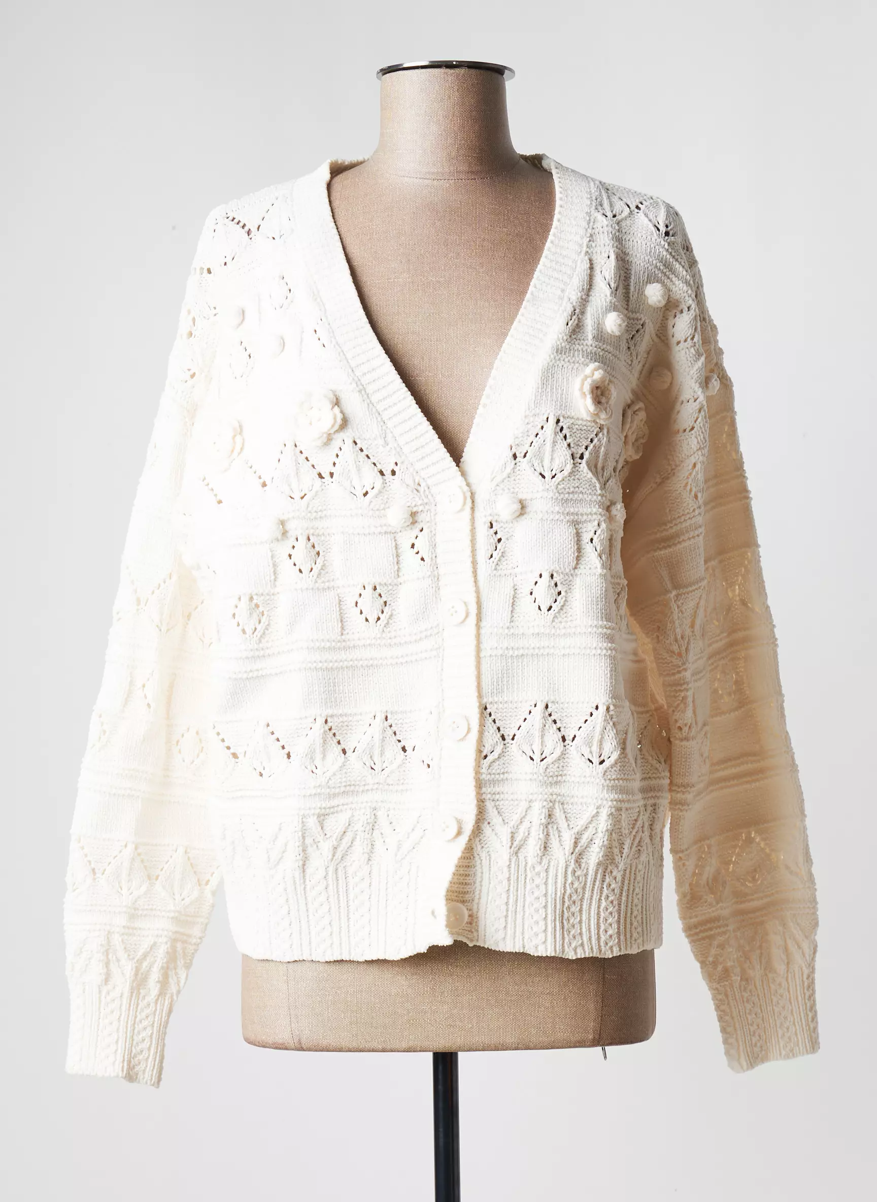 Bisou S Project Cardigans Femme couleur beige