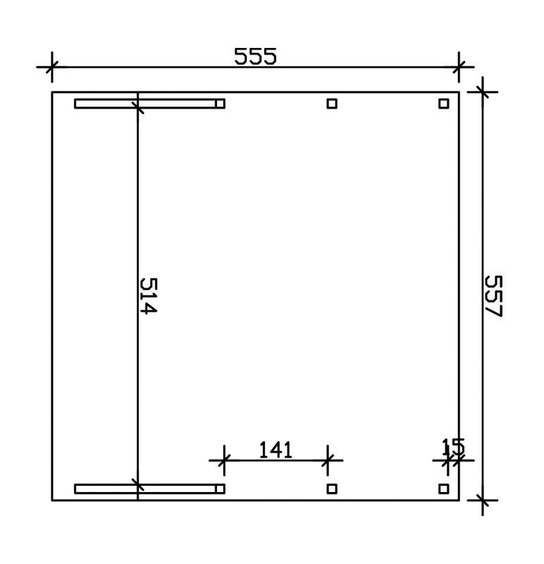 Skanholz Doppelcarport Friesland 8, BxT: 557x555 cm, 201 cm Einfahrtshöhe
