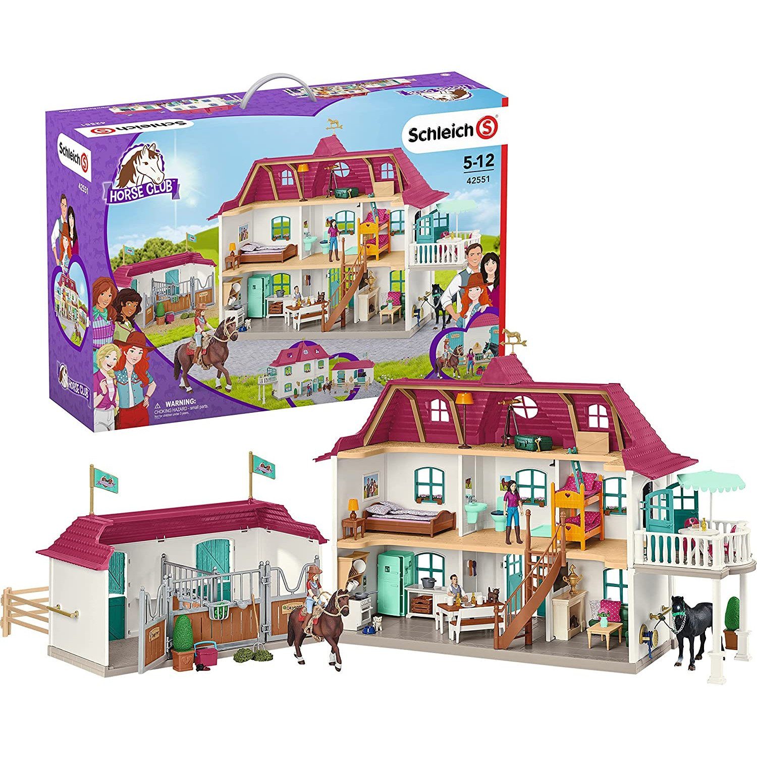 Schleich® Spielwelt SLH42551, Horse Club Landhaus und Pferdestall am See