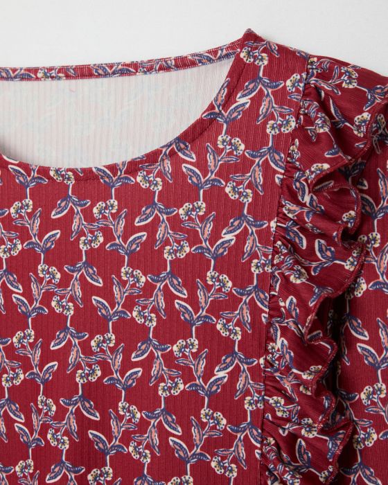 Tee-shirt en maille, finement côtelée