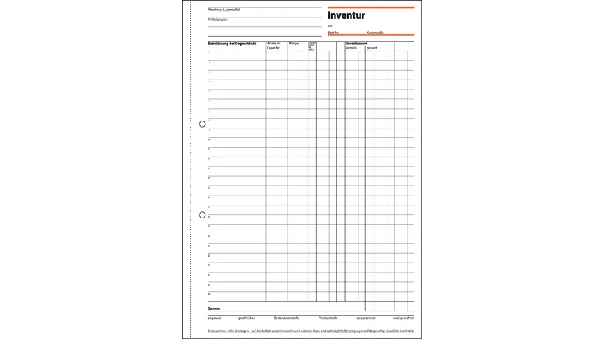 sigel Inventurbuch IN415 A4 50Blatt