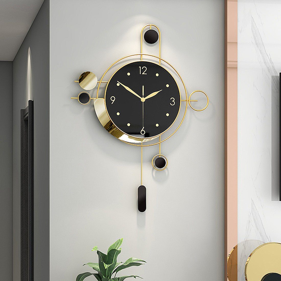 DÖRÖY Wanduhr 55cm Moderne Atmosphäre Mode Wanduhr,Stille Wanduhr,Dekorative Wanduhr