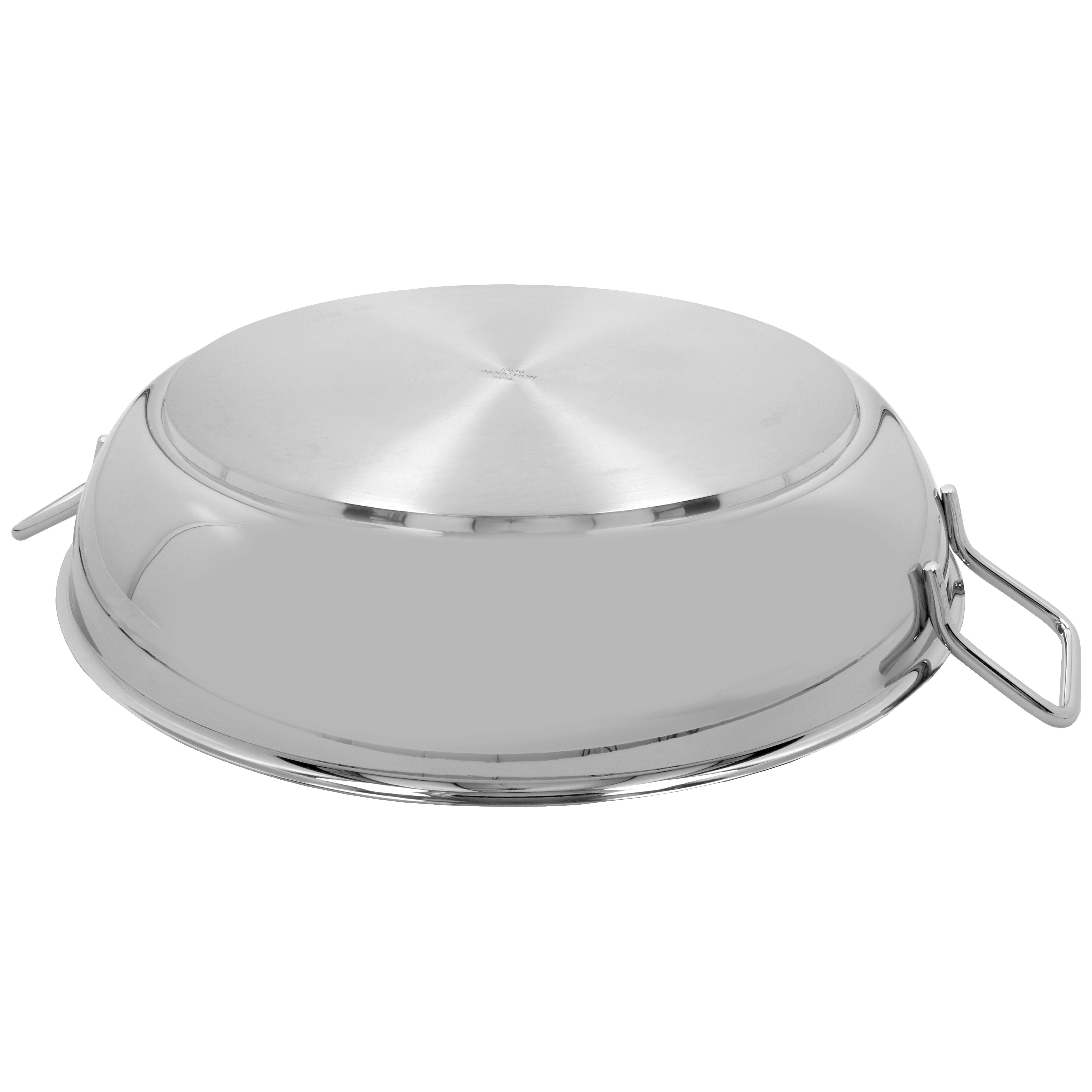 Paella-Pfanne ohne Deckel 46 cm, 18/10 Edelstahl, Silber