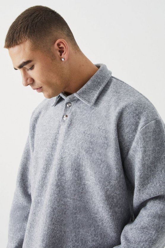 Kastiges Oversize Rugby-Sweatshirt