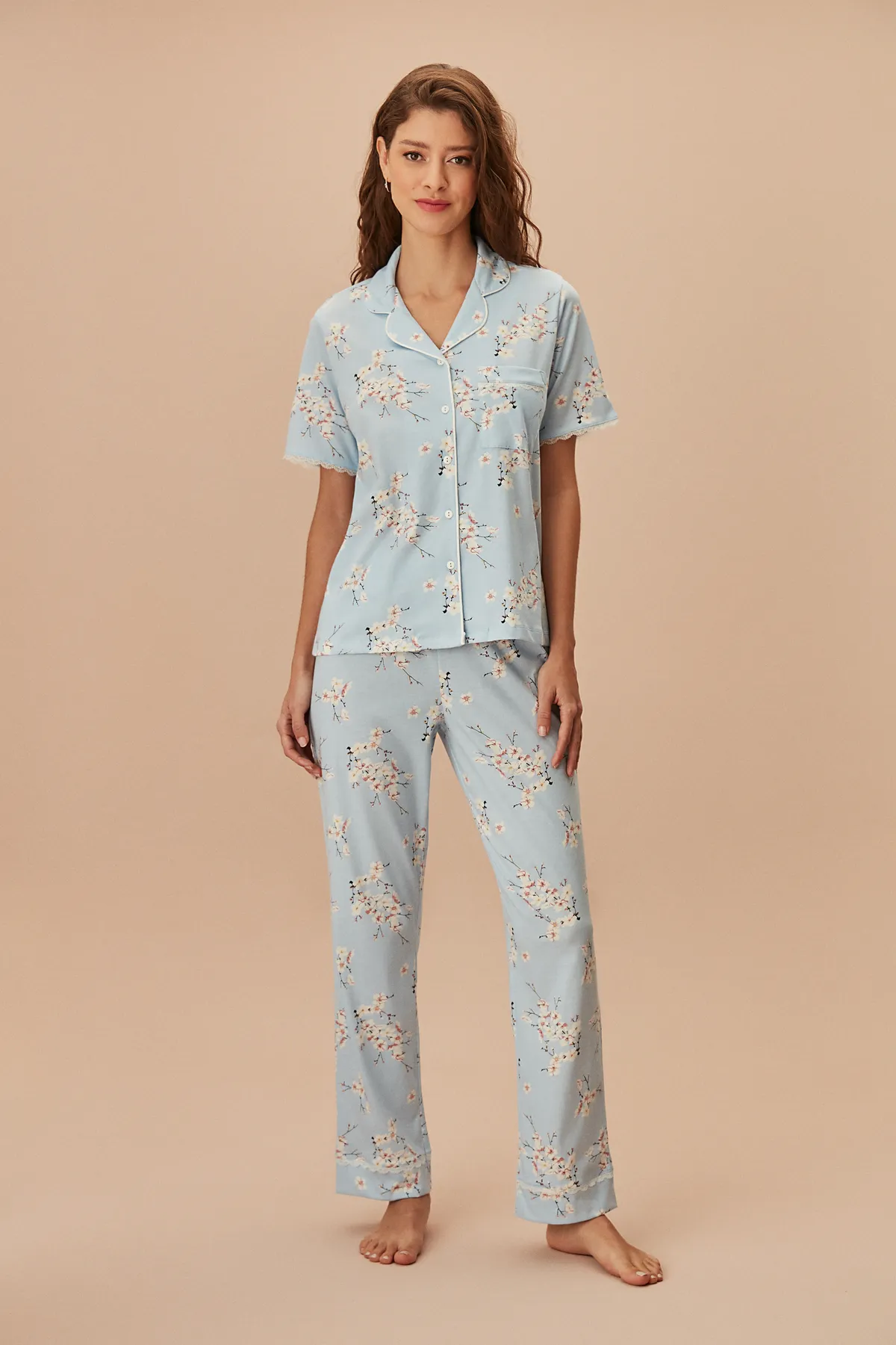 SUWEN  Sakura Maskulines Pyjama-Set