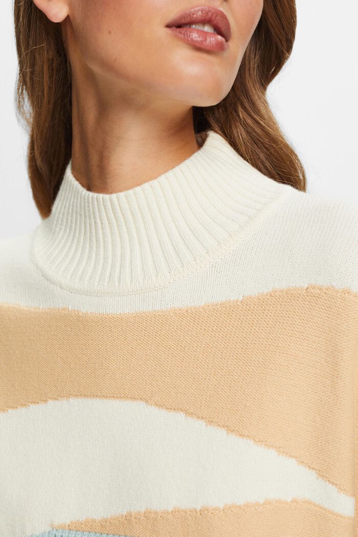 Jacquard-Pullover mit Stehkragen