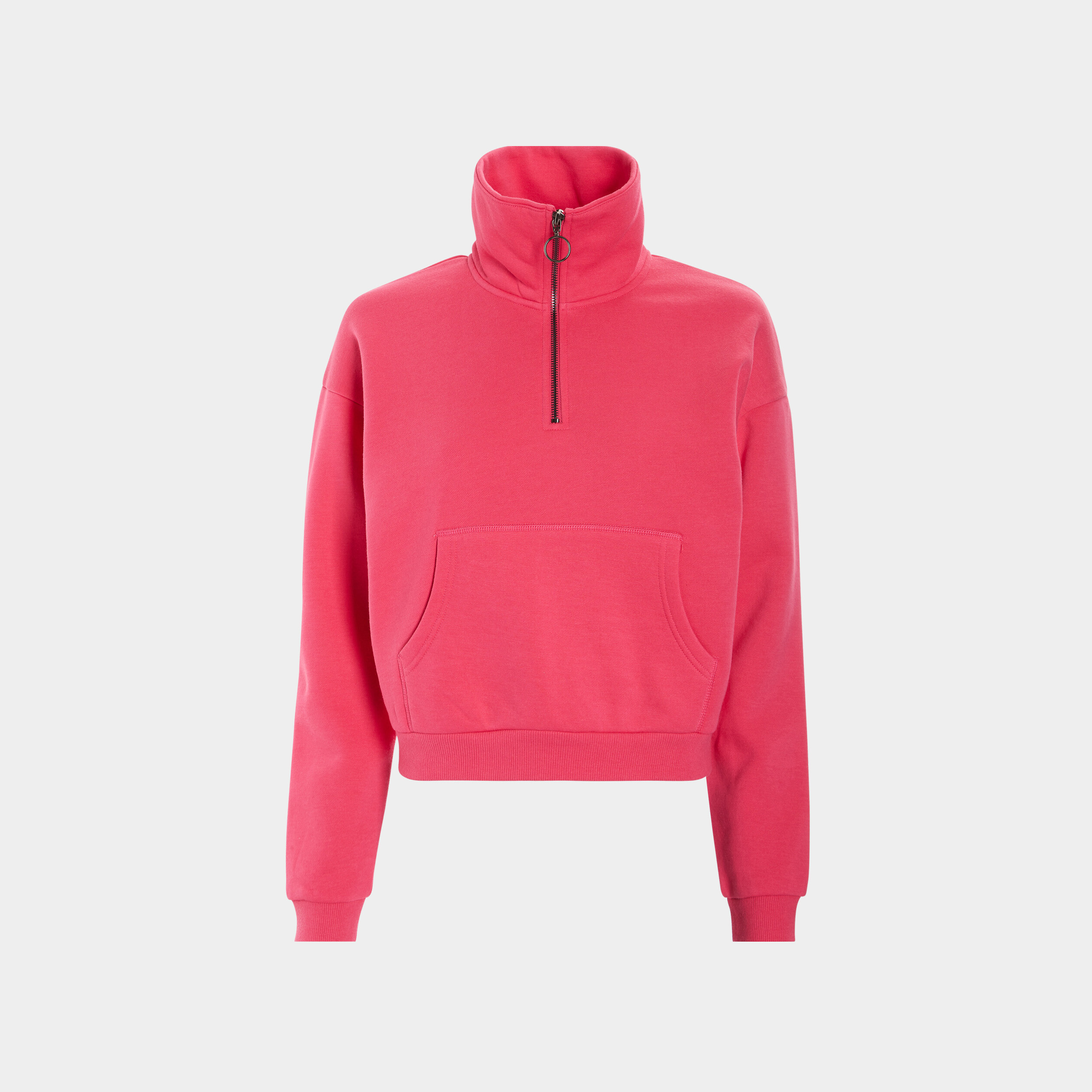 Sweat à col camionneur rose cerise femme | La Halle