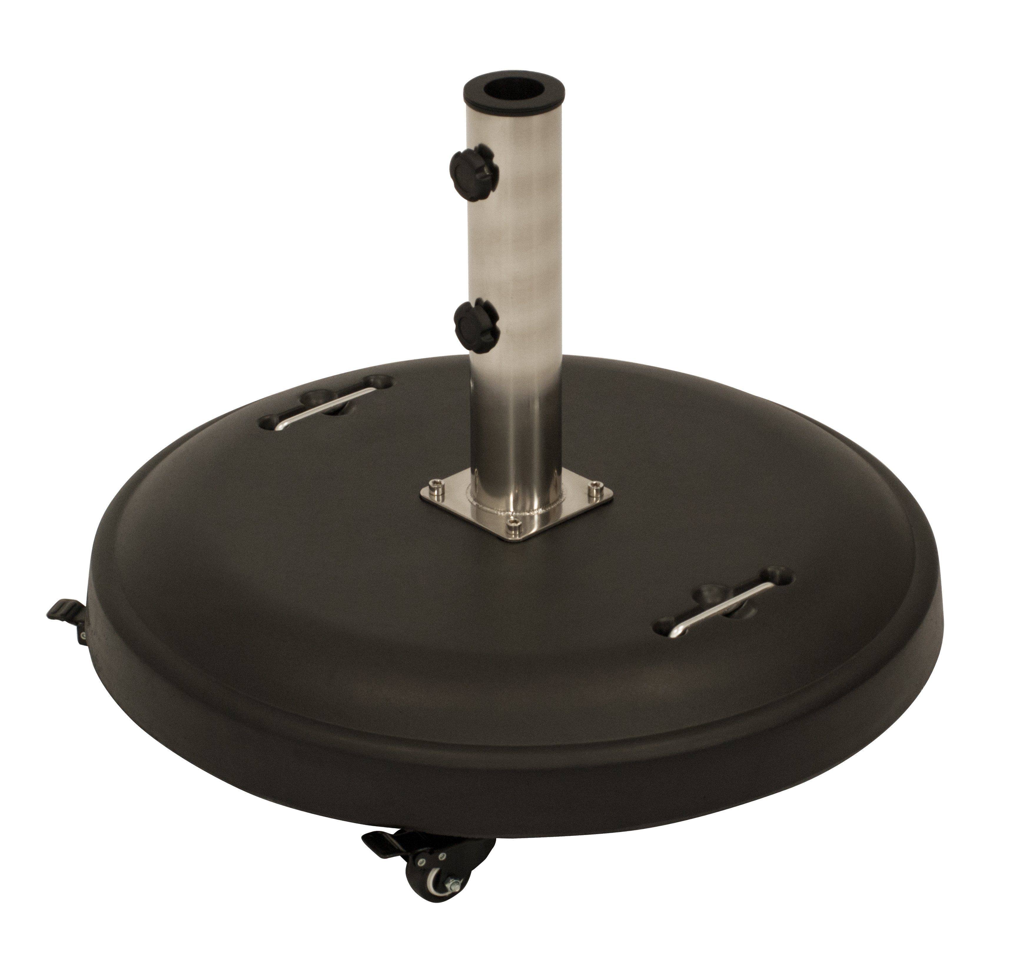 DEGAMO Betonschirmständer 50kg, schwarz, mit Rollen, für Stöcke bis Ø 58 mm, 1 tlg.
