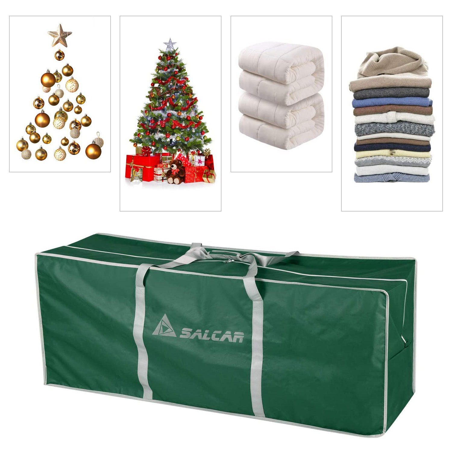 Salcar Künstlicher Weihnachtsbaum Aufbewahrungstasche für Weihnachtsbaum bis zu 240 cm, Transporthülle, 130 x 40 x 50 cm Aufbewahrungstasche, Reißfest, Wasserdicht