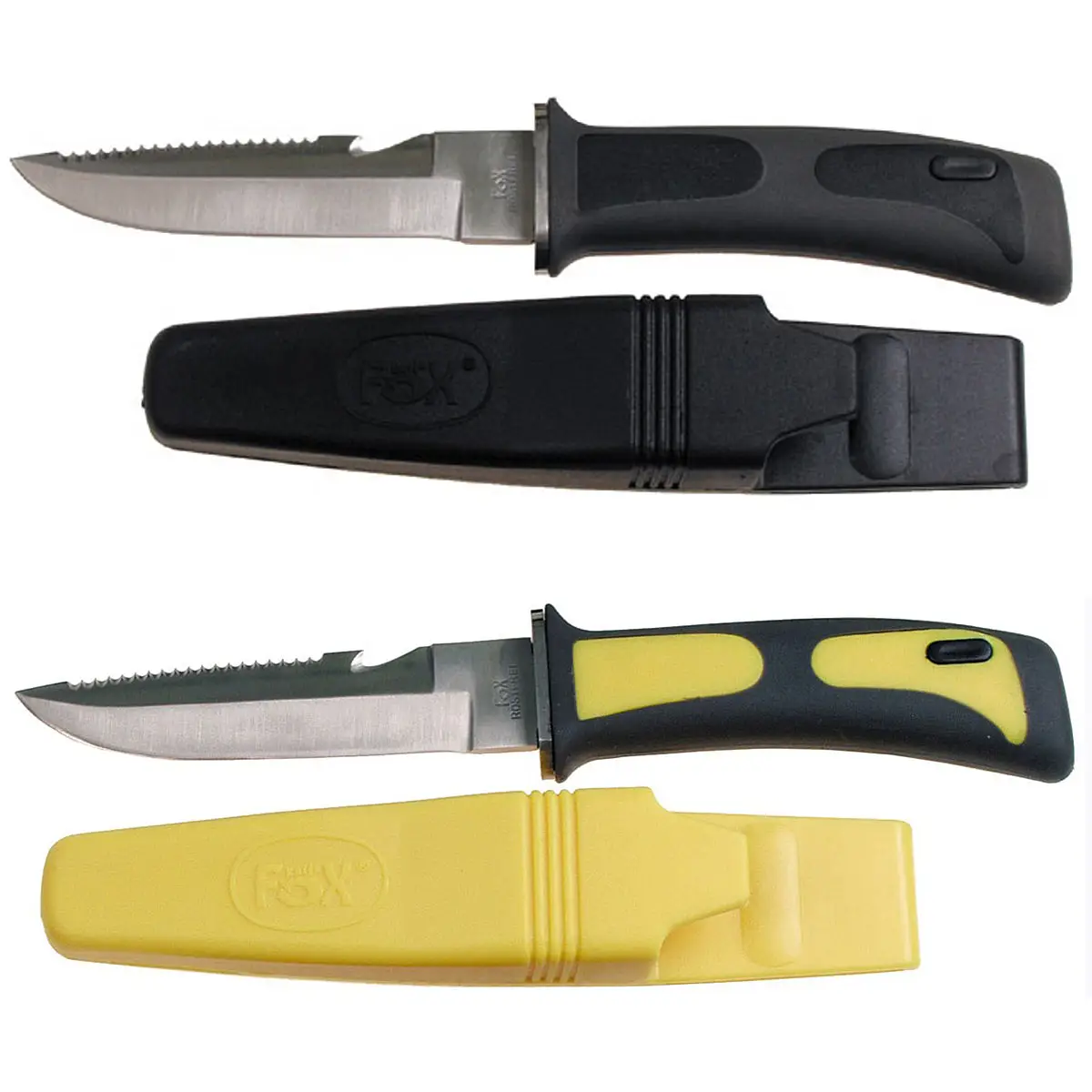 Tauchermesser mit Beinholster versch. Farben