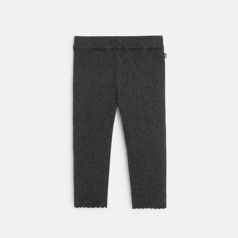 Legging tricot chiné gris bébé fille