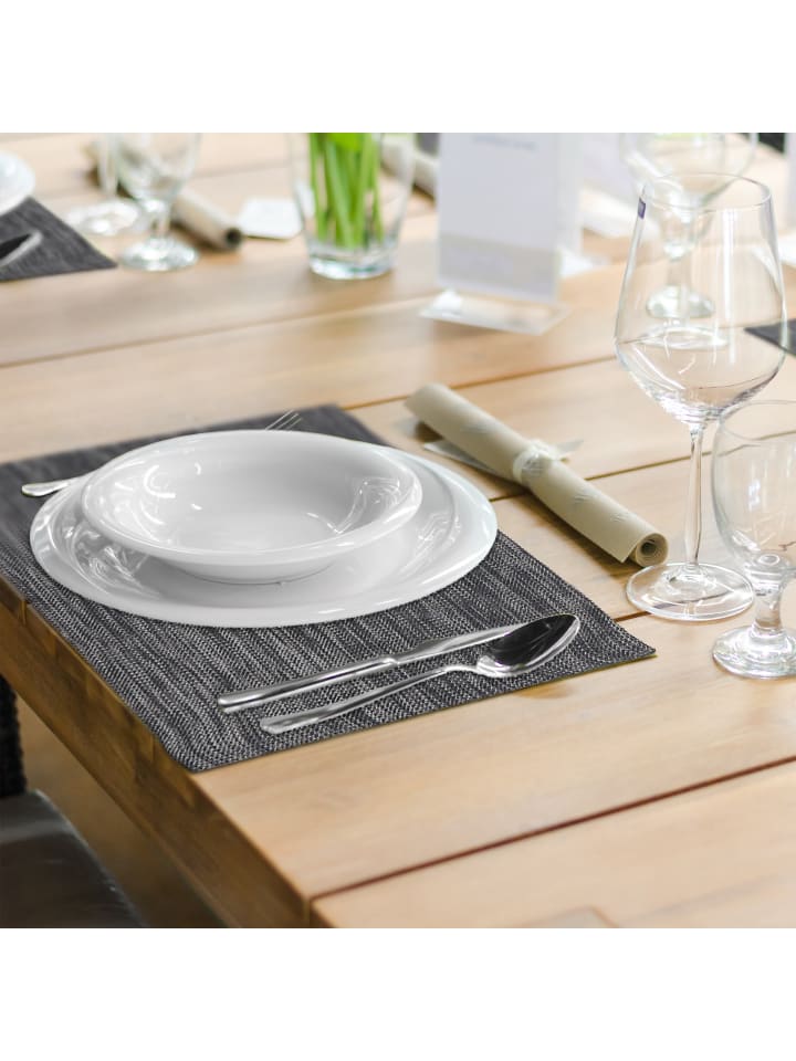 relaxdays 6tlg. Tischset in Anthrazit - (B)45 x (T)30 cm günstig kaufen onesize