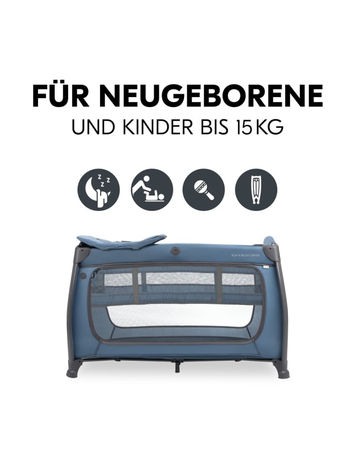 Hauck Reisebett Play N Relax Center mit Wickelauflage, höhenverstellbar in blau günstig kaufen onesize