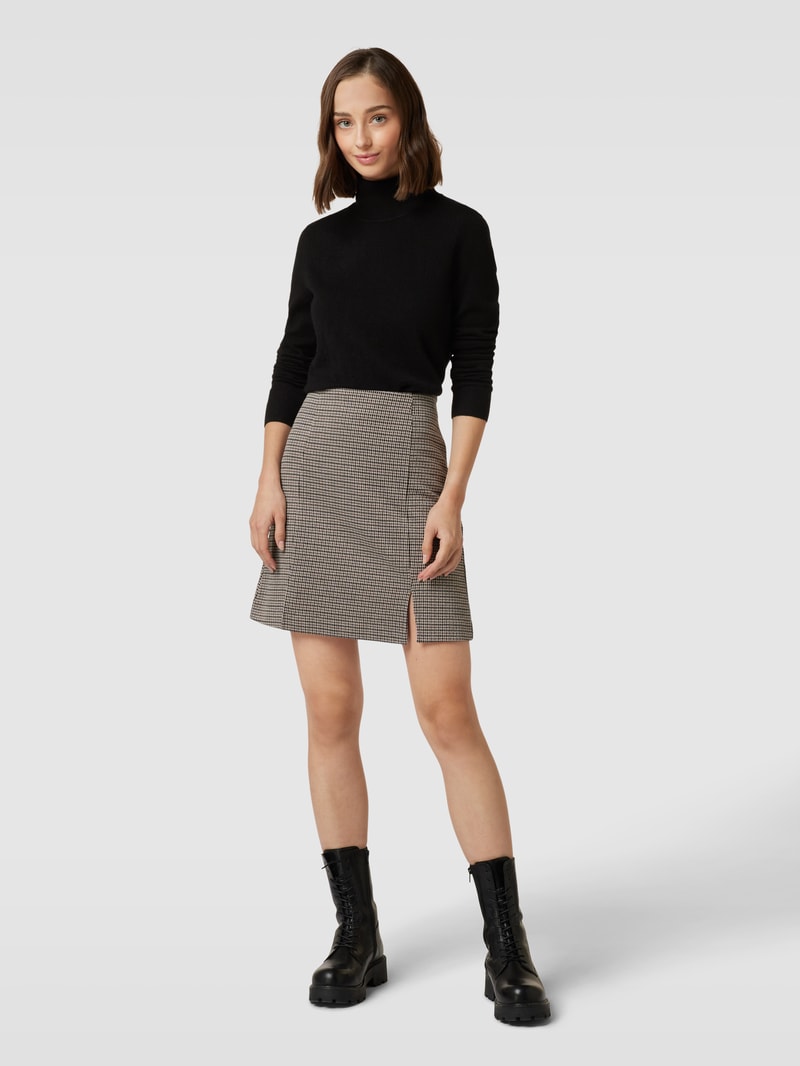 Kaschmirpullover in melierter Optik in schwarz