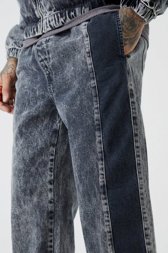 Tall lockere Denim-Jogginghose mit Acid-Waschung