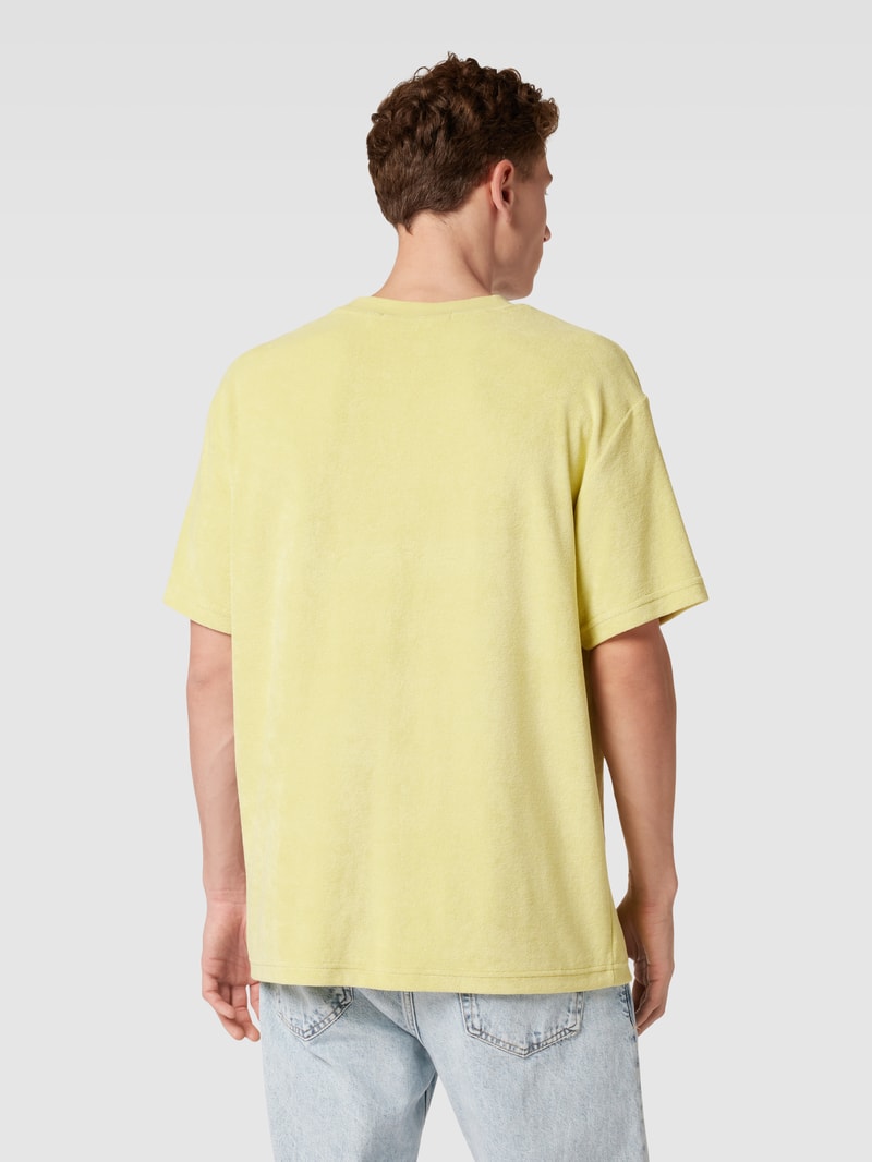 T-Shirt mit Label-Detail Modell 'TOWELLING' in hellgelb