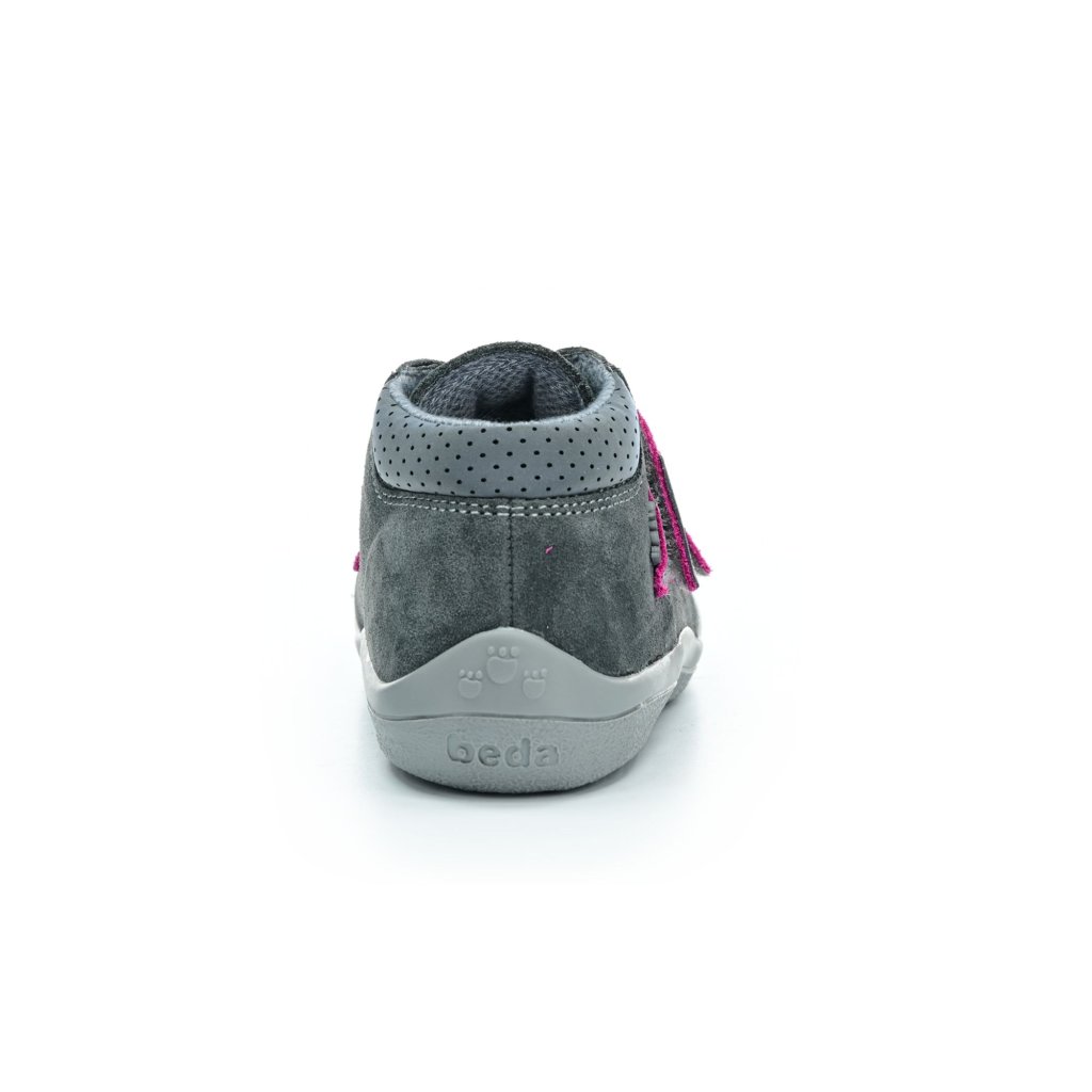 Beda Isabel mit Membran und Hinterkappe (BF 0001/W/M/2/OP) dunkelgraue Barfuß-Stiefeletten