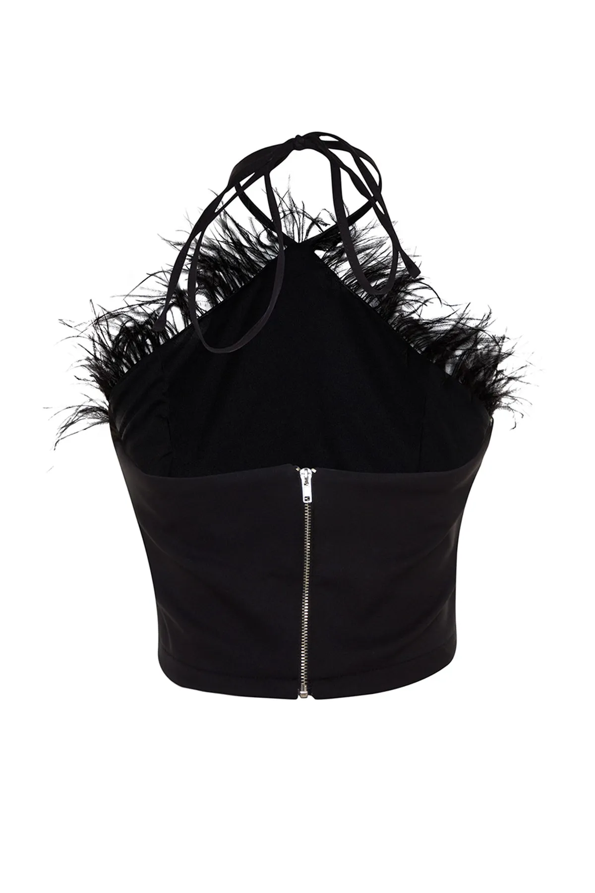 Trendyol Collection  Schwarzes, bauchfreies, gefüttertes, gewebtes Bustier-Bustier TPRSS23BS00017