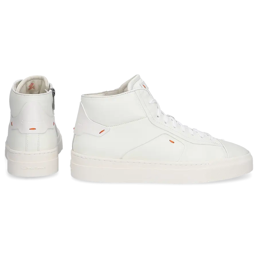 Santoni - Sneaker high 60935 Kalbsleder - weiß