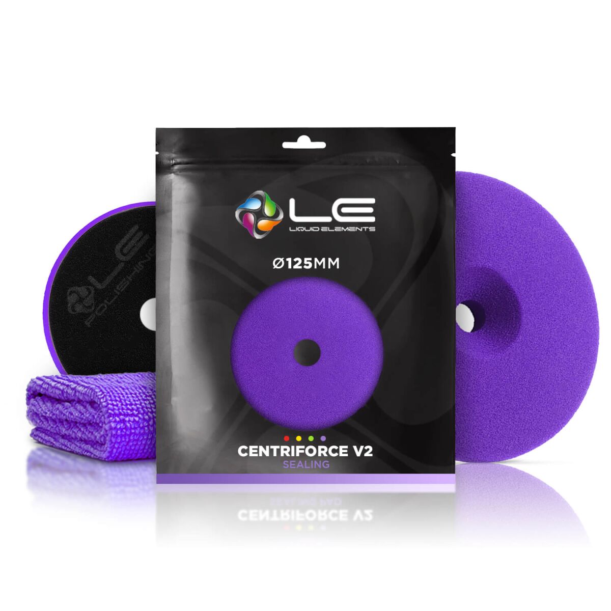 Liquid Elements Centriforce V2 Polierpad Set 12x Pad Ø125mm   4x Mikrofasertuch