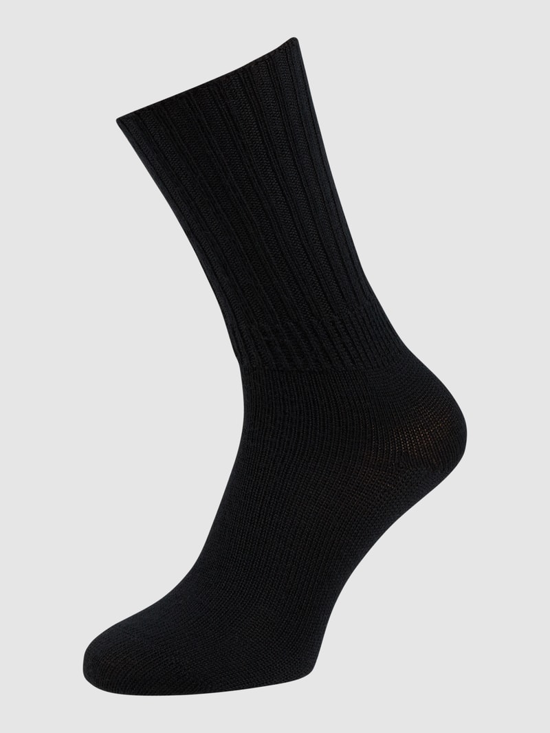 Socken aus Schurwollmischung Modell Striggings in schwarz