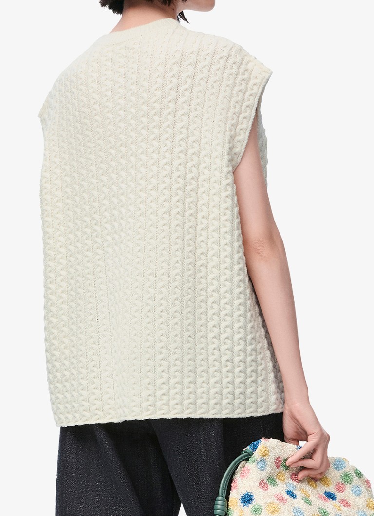 Torba z grubej dzianiny wełnianej LOEWE Spencer z logo