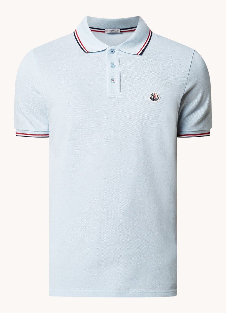 Tricou polo clasic Moncler din bumbac piqué cu logo brodat.