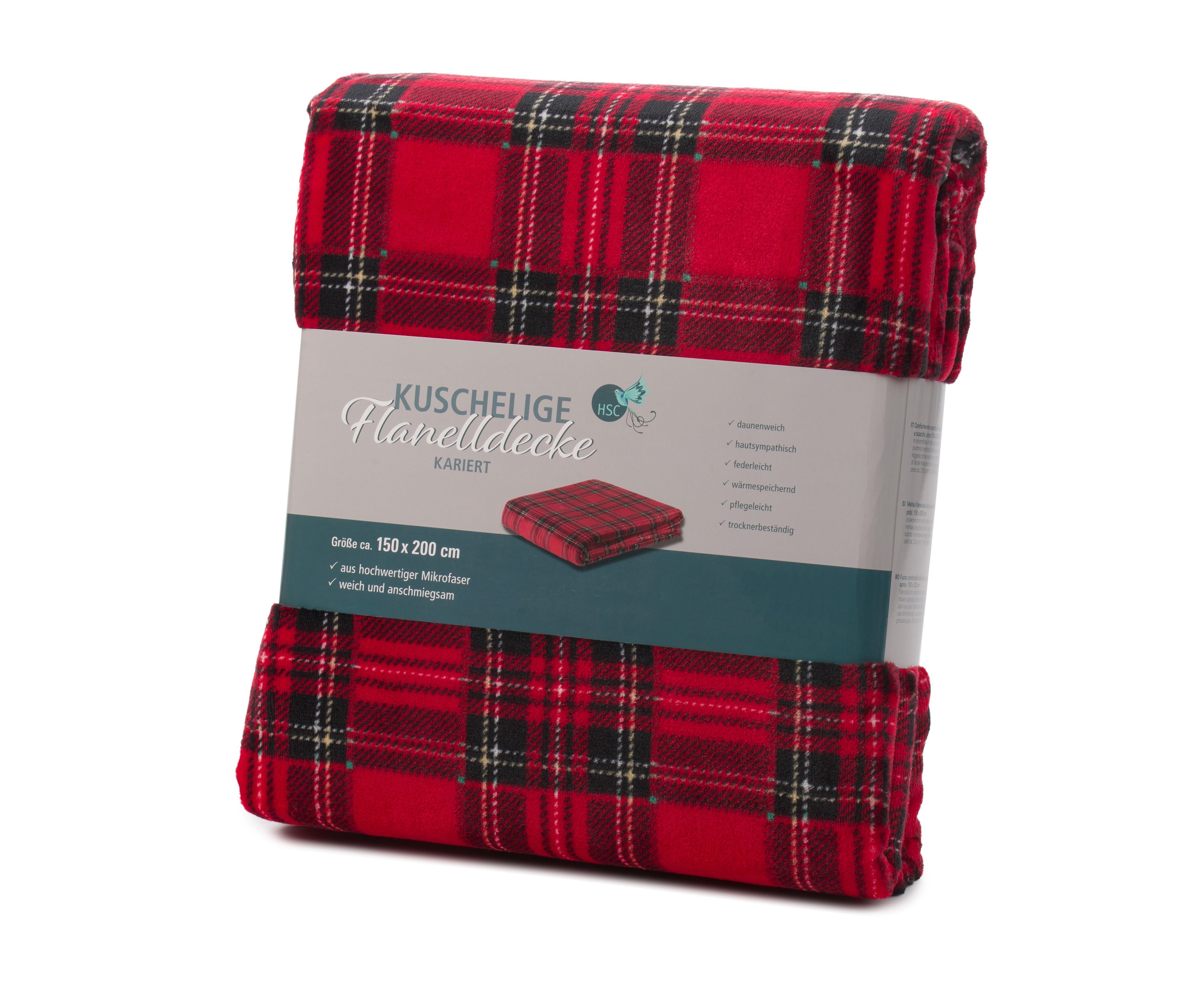 Wohndecke Mikrofaser Flanell Kuscheldecke, HSC Home-Style-Creation GmbH, weich und anschmiegsam