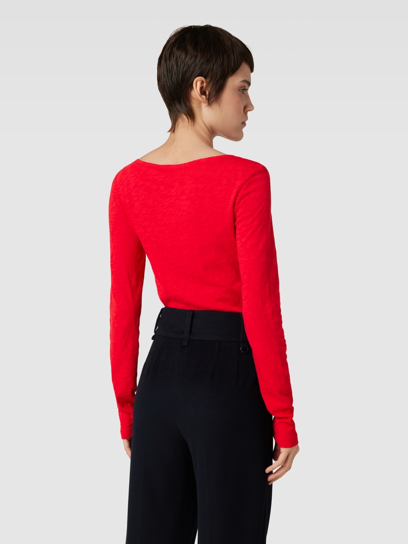 Longsleeve mit U-Boot-Ausschnitt in rot