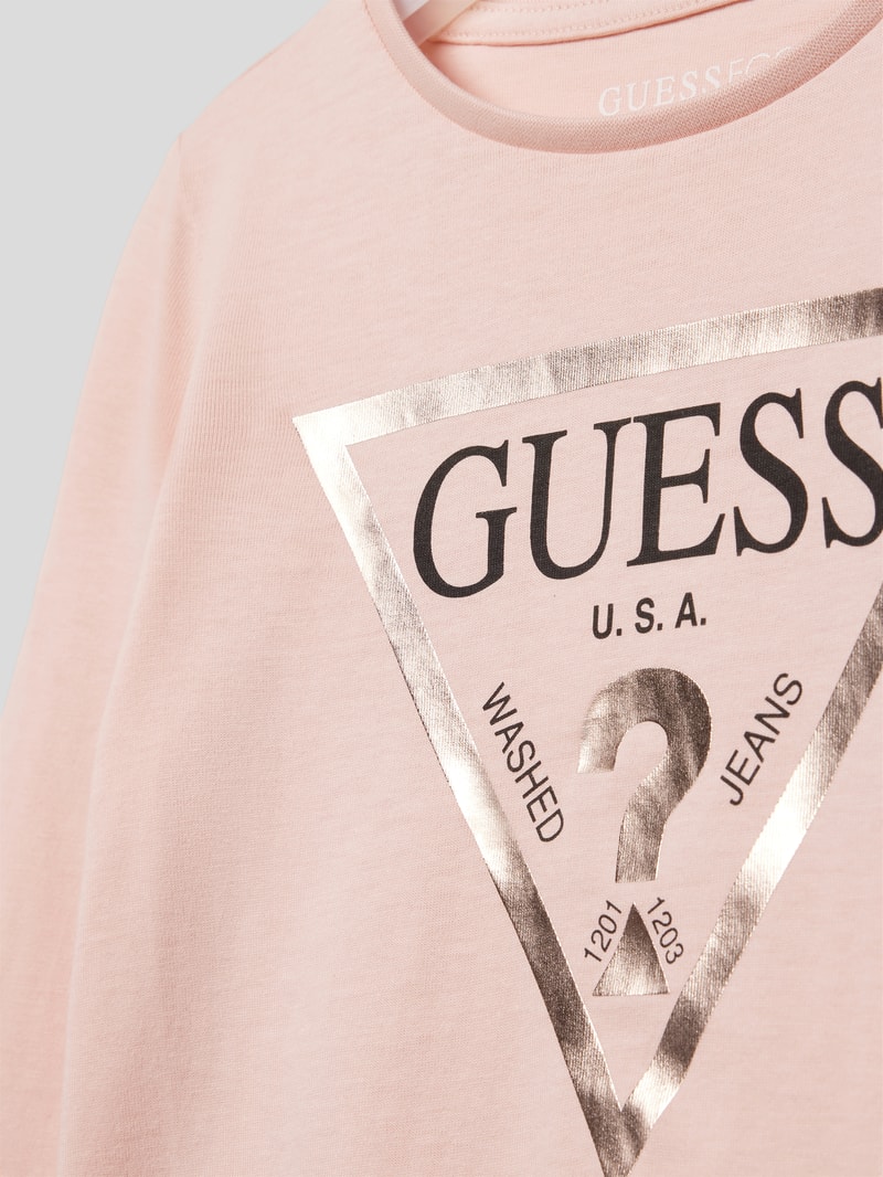 Longsleeve mit Label-Print in hellrosa