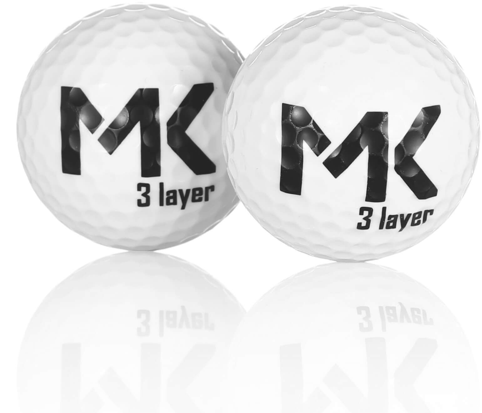 MK Golf Golfball MK Golf Golfbälle 3-Kern Long Range - 12 Stück - Weiss - 45.7 Gramm - 42.7 Millimeter