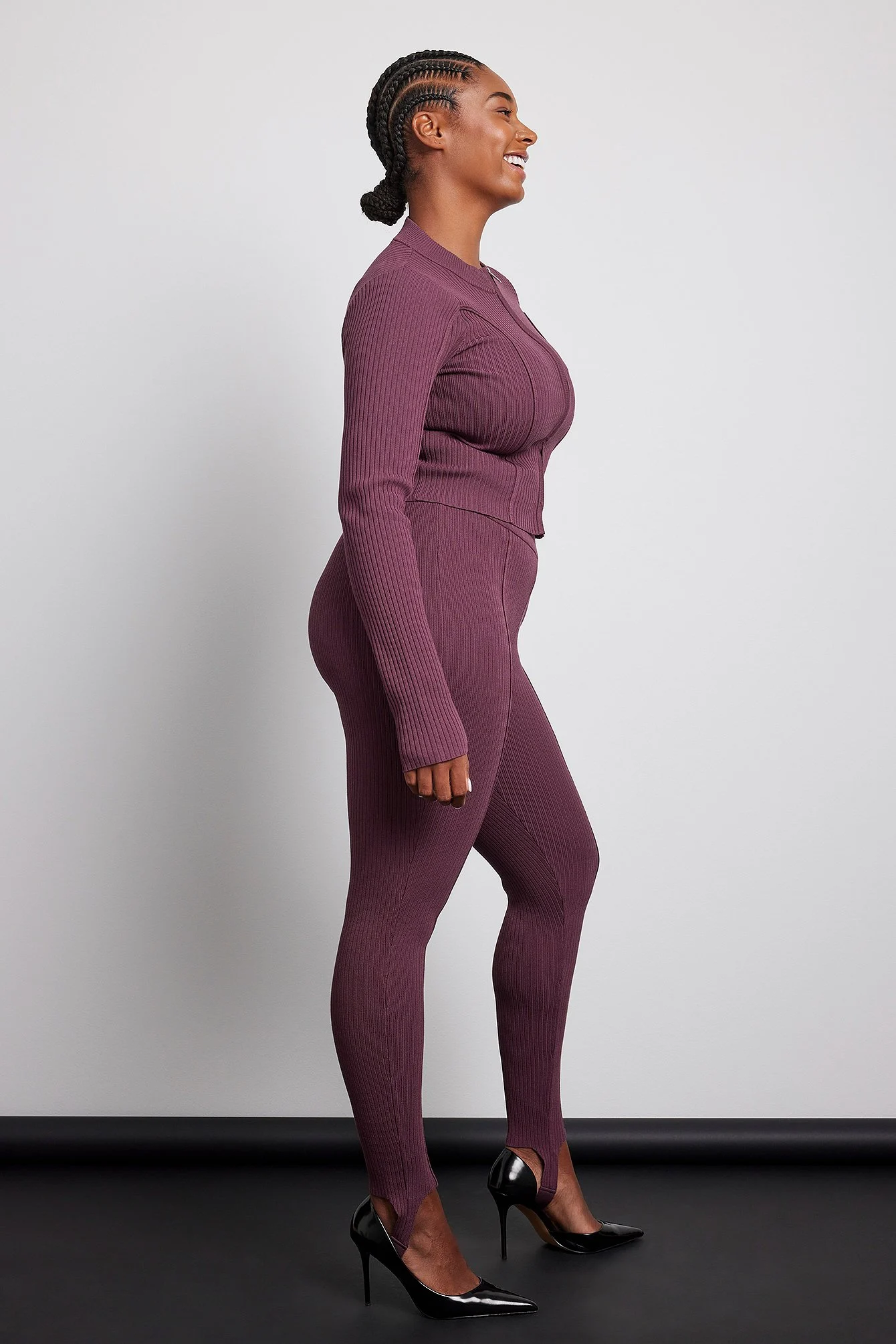 Gestrickte Rippenleggings