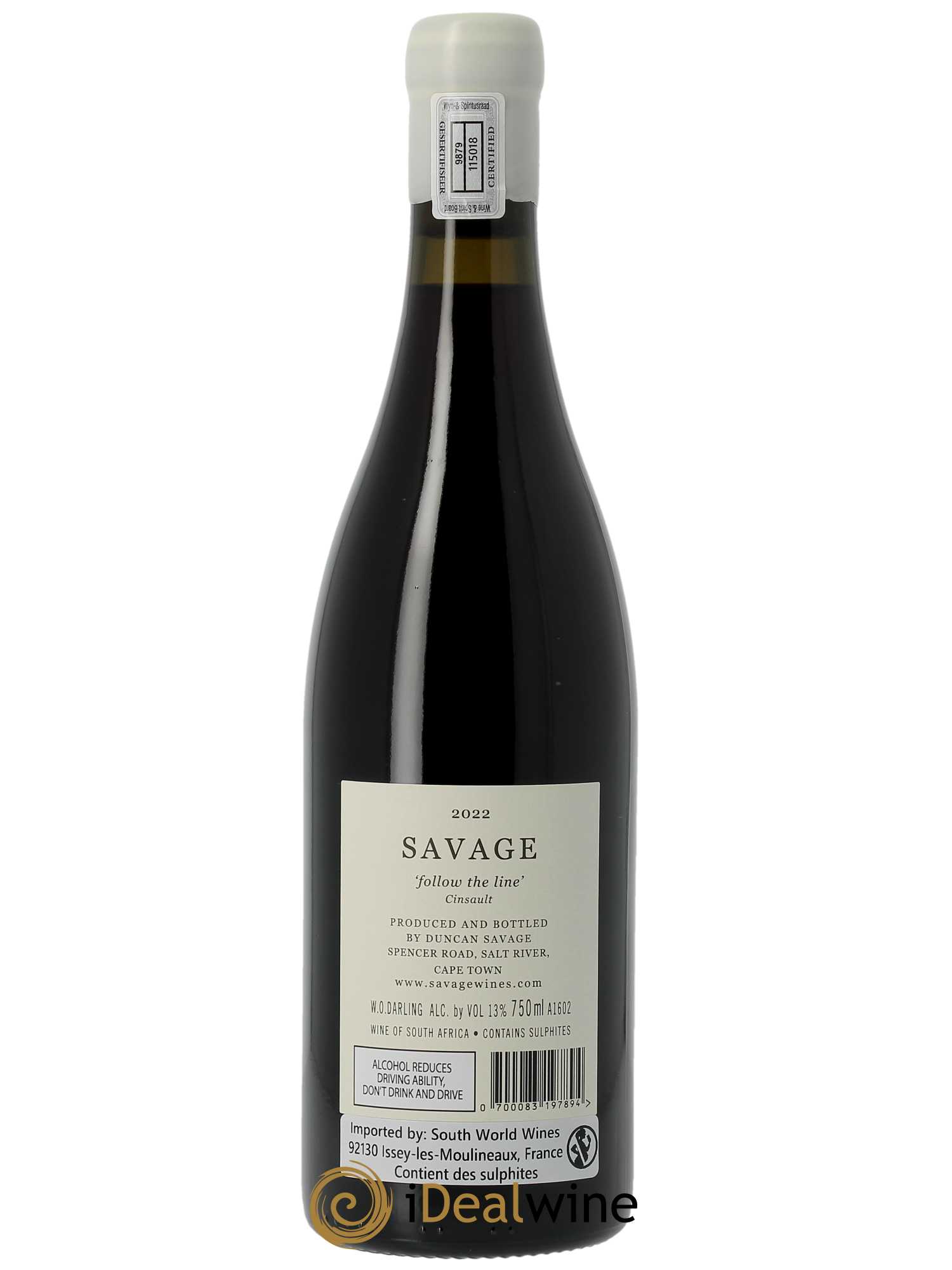 Western Cape Savage Follow the line  2022 - Lot de 1 Bouteille