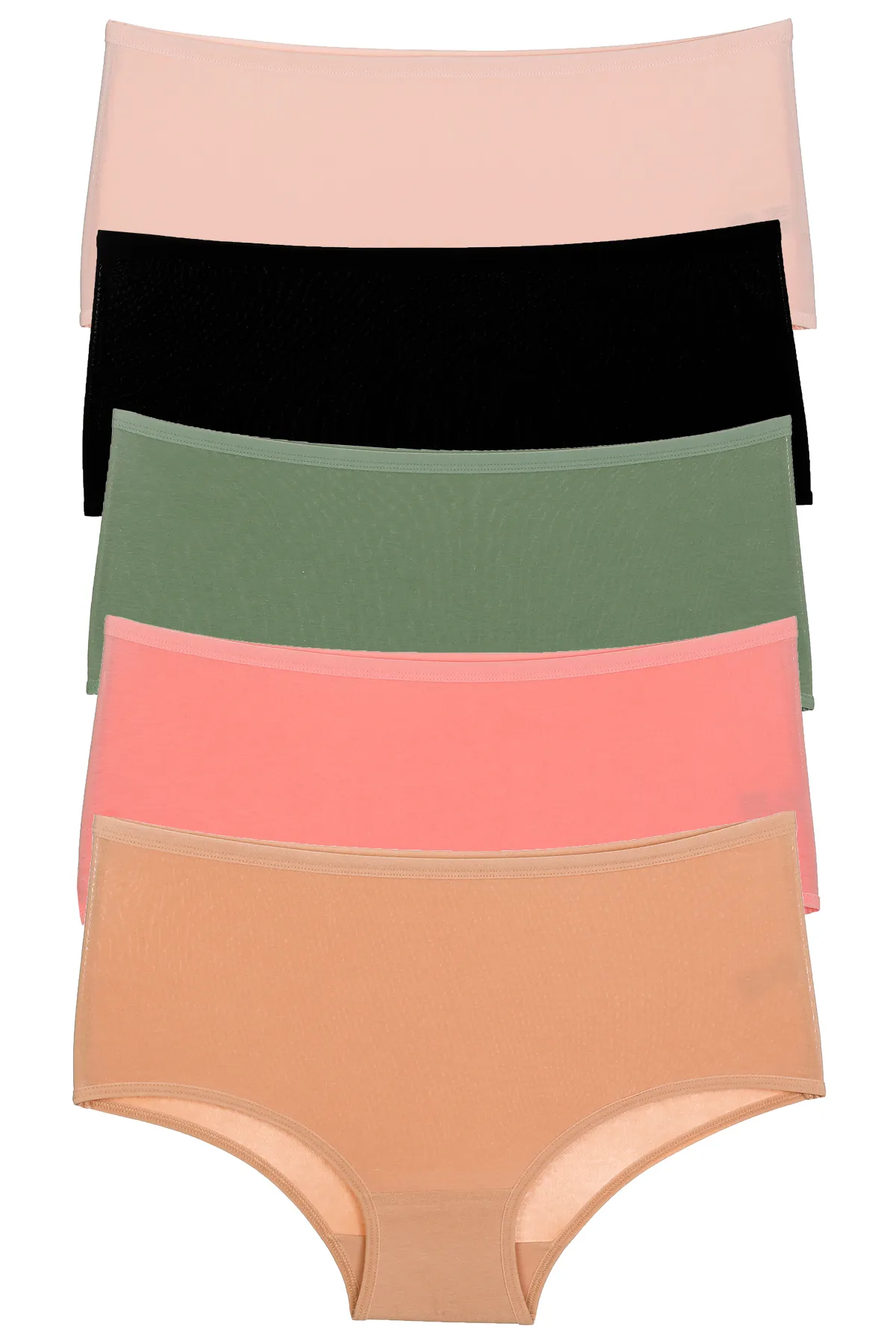 Nicoletta  Damen Slips 5er Pack Hohe Taille STONE