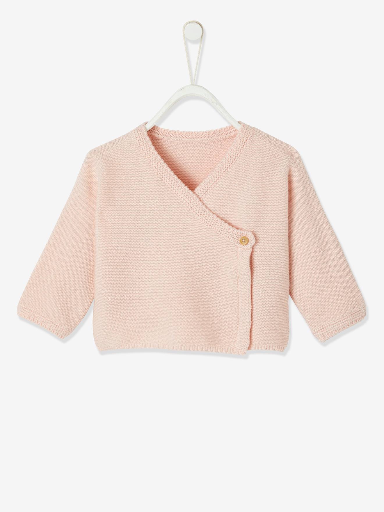 Brassière bébé en coton et laine bleu pale