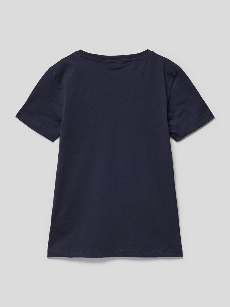 T-Shirt mit Logo-Stitching Modell 'SHIELD' in blau