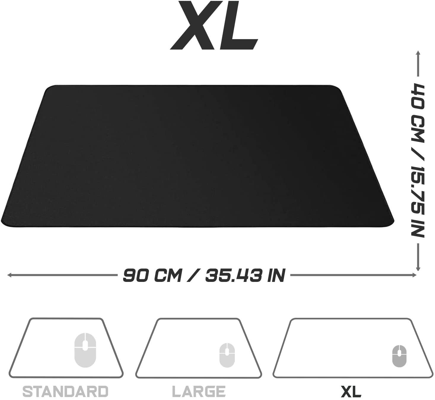 MAXLVL Gaming Mauspad 900 x 400mm - Fransenfreie Ränder - rutschfest, spezielle Oberfläche verbessert Geschwindigkeit und Präzision