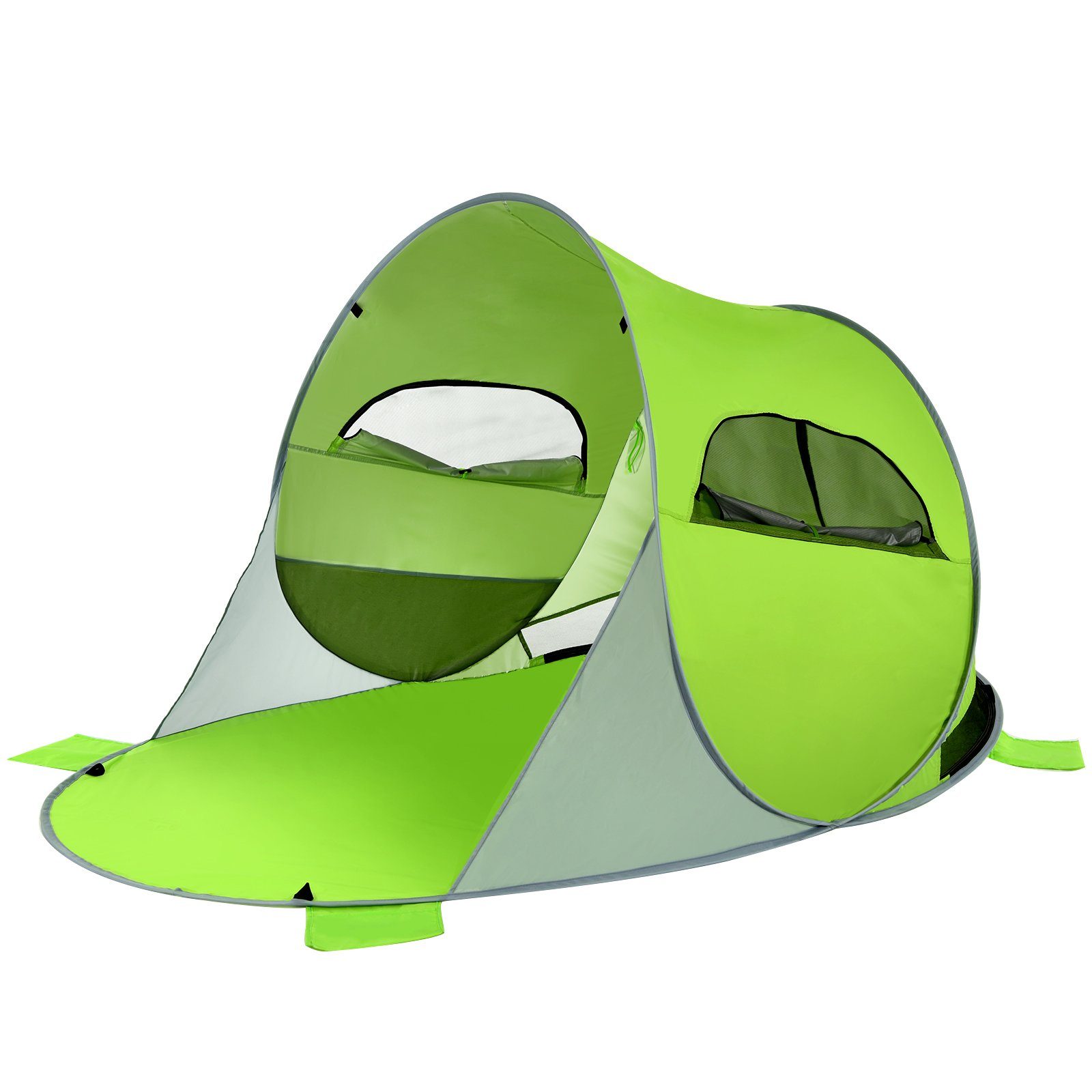 COSTWAY Strandmuschel Pop Up Strandzelt, Personen: 4, mit Tragetasche, Sandtaschen