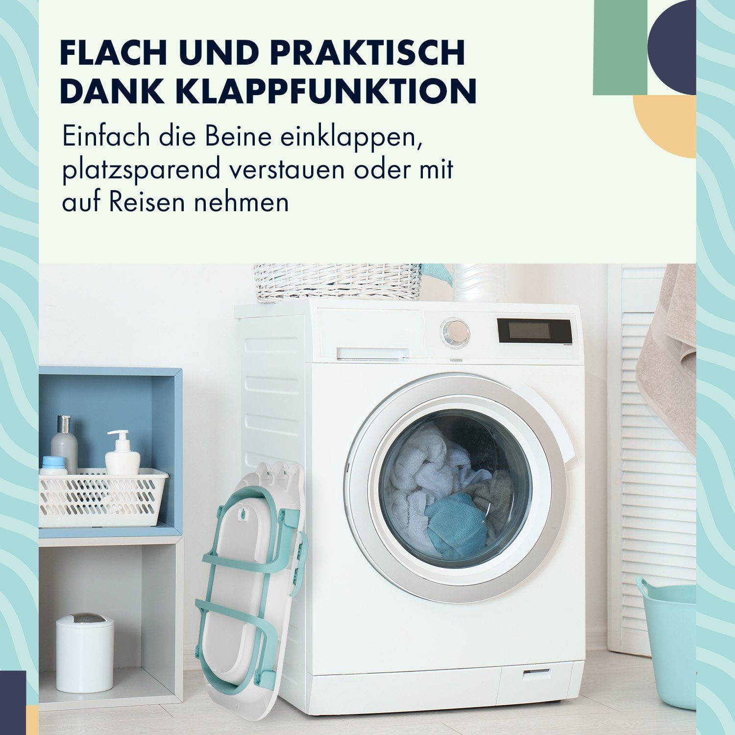 Babify Babybadewanne Folding Baby Babywanne mit Kissen, klappbare baby Säuglinge dusche ab Geburt freistehend