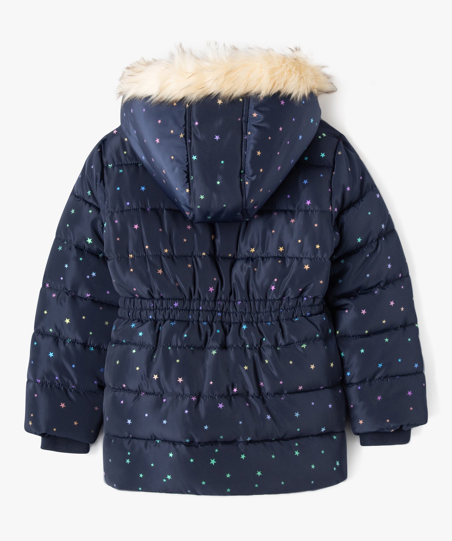 Parka matelassée à capuche avec doublure peluche fille marine | GEMO