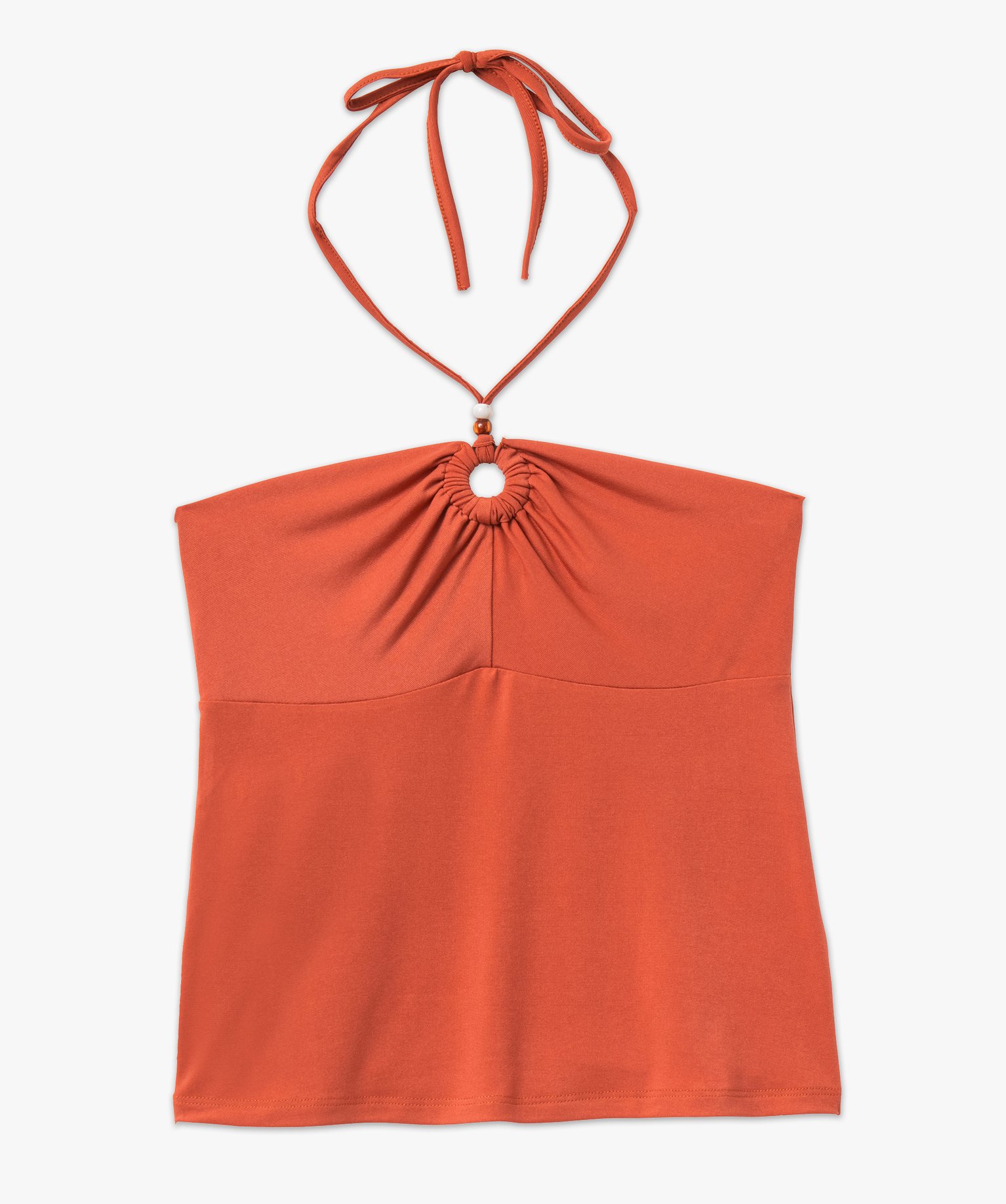 Débardeur à nouer autour du cou femme orange | GEMO