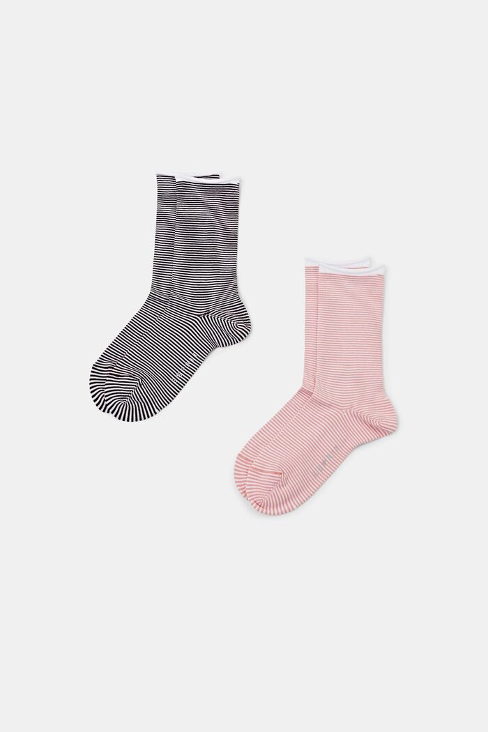 Gestreifte Socken mit Rollrand, Bio-Baumwolle
