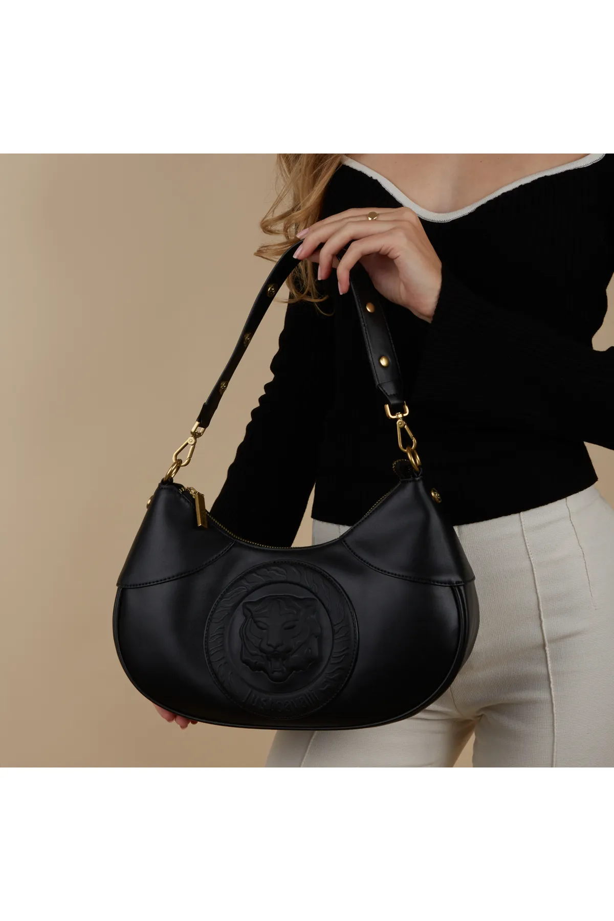Just Cavalli  Tiger Damen Schultertasche Schwarz 75ra4be6-zs749-899