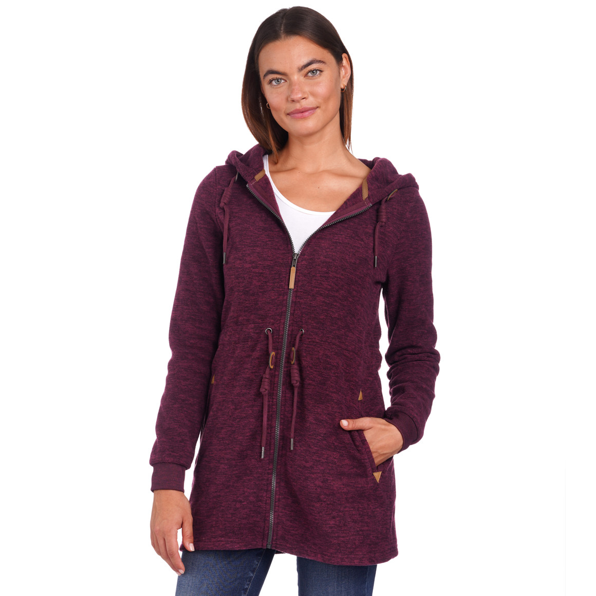 Damen Fleecejacke mit Kapuze