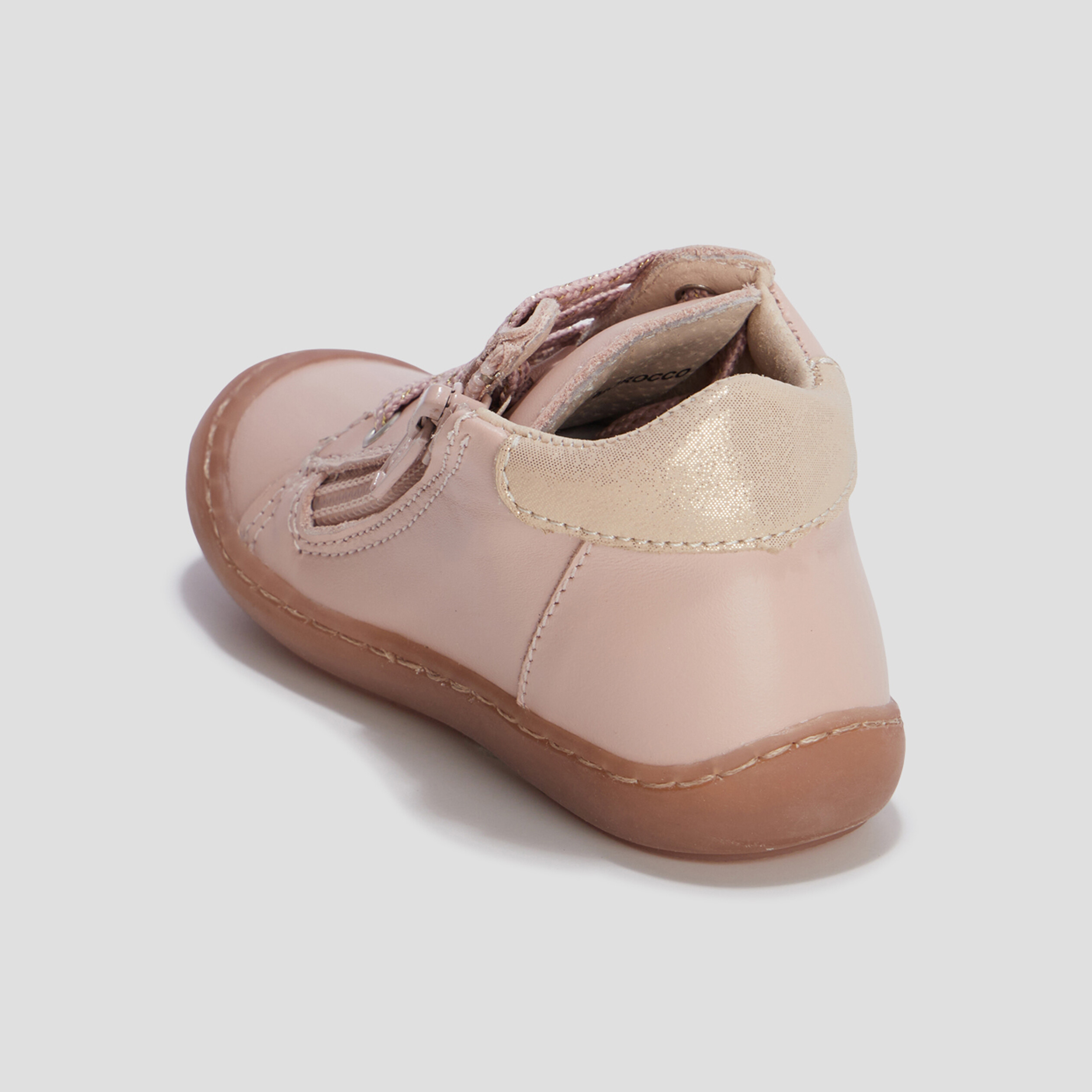 Bottillons zippés en cuir rose bébé fille | La Halle