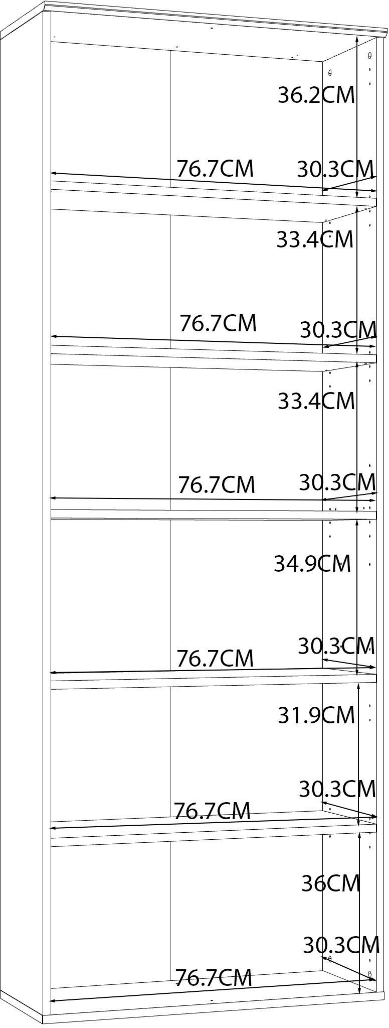 FORTE Aktenregal Mindi, Breite 80,5 cm