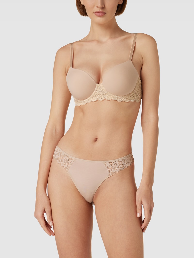 Schalen-BH mit Spitzeneinsatz Modell Moments in beige