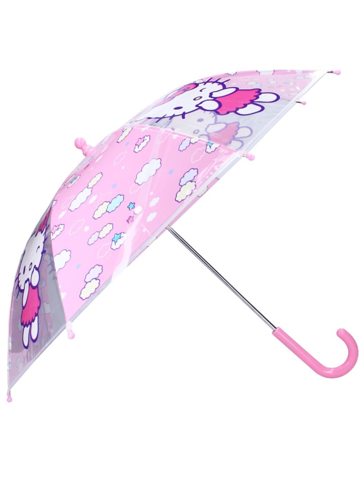 Hello Kitty Stockschirm rosa & transparent | Hello Kitty | Kinder Regenschirm günstig kaufen onesize