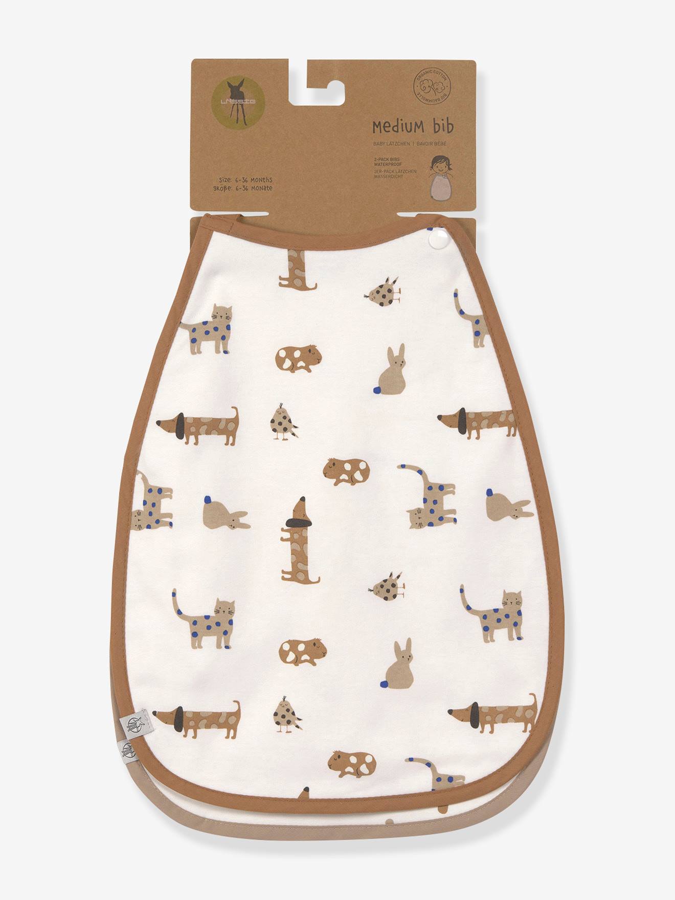 Lot de 2 bavoirs en coton bio Medium Drop Little Mateis LÄSSIG orange épice